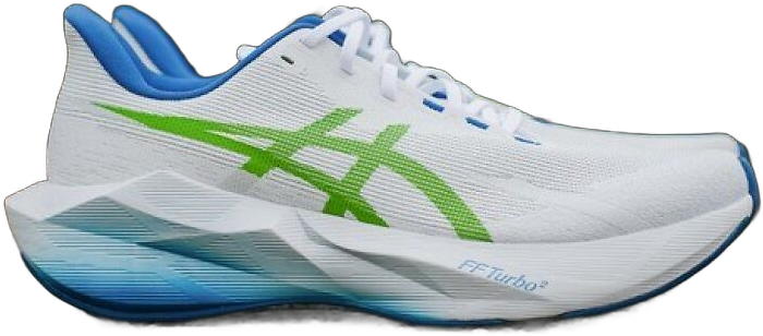 ASICS Novablast 6 men’s running shoe White/Piquant Green lateral view