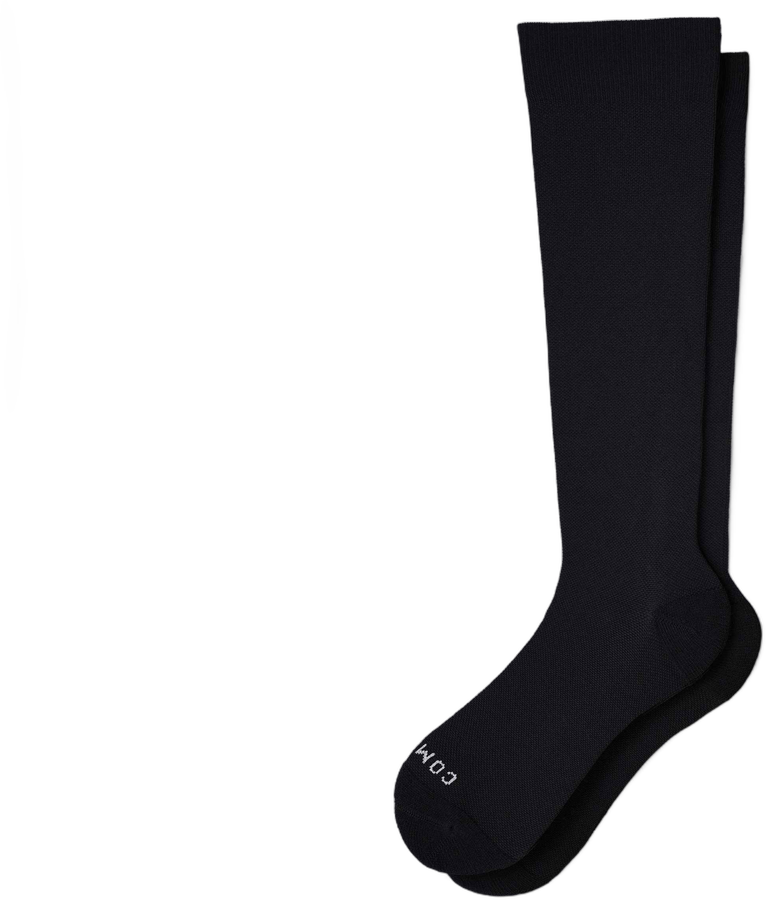 Comrad knee-high compression socks solid black nylon