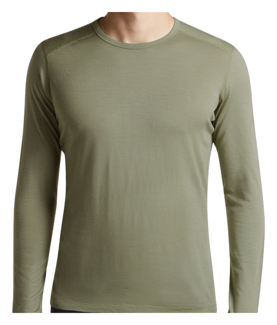 Icebreaker men's Merino 200 Oasis Long Sleeve Crewe thermal top Lichen