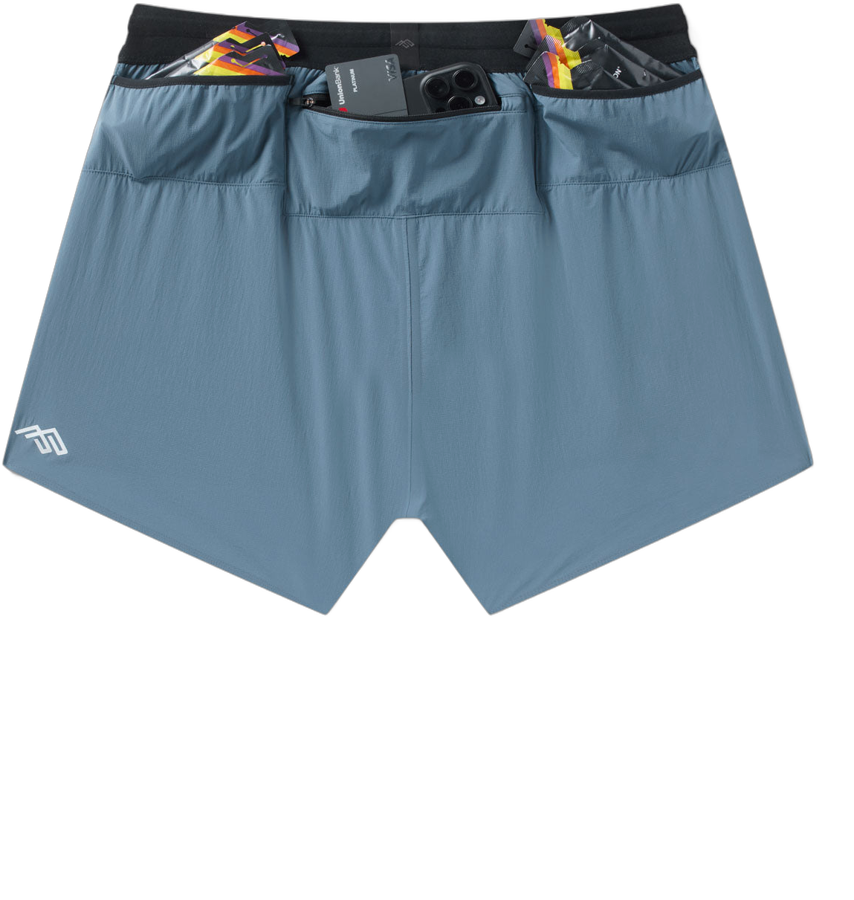 Path Projects Altira Short 3 inch split running short Fjord blue