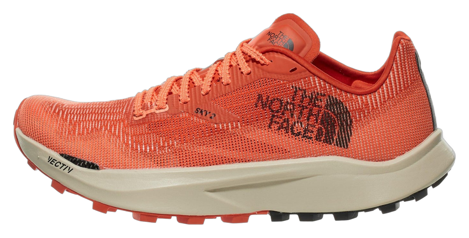 The North Face Summit Vectiv Sky 2 trail running shoe Lava Red/Calacatta lateral view