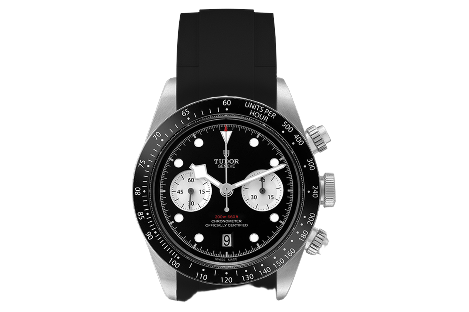 Tudor Black Bay Chrono on rubber strap